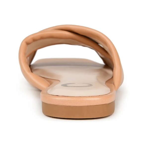 Journee Collection Womens Carlotta Flat Slide Sandals Tan 11 MSRP $59 - Picture 4 of 5